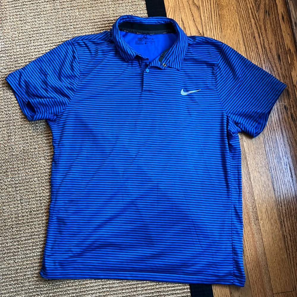 Nike Golf [Size: XL] Blue Striped Polo